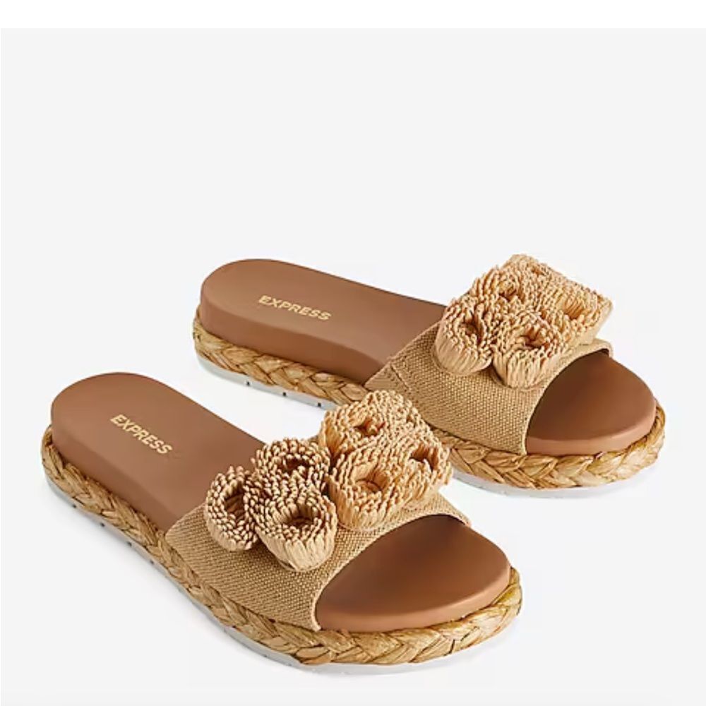 Express woven flower strap sandals
